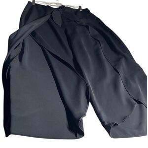 Express size 12 black high waist cropped dress pants with wrap look